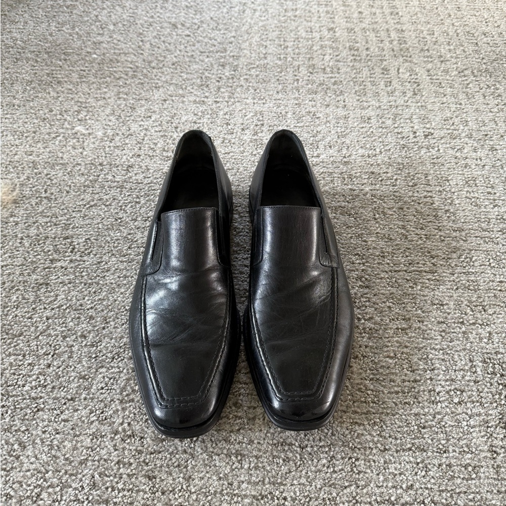 Men's Black Leather Loafers